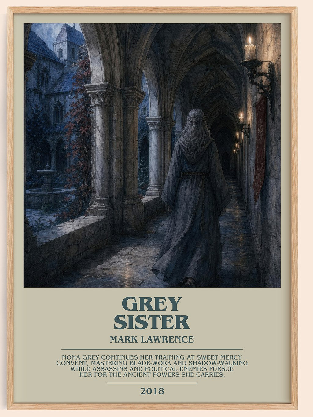 Grey Sister bookish book poster by Mark Lawrence – framed literary art print