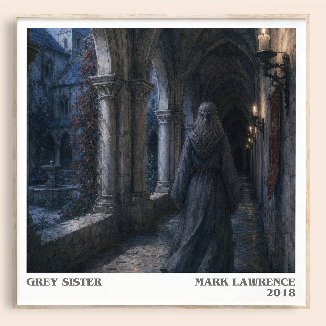 Grey Sister literary book poster by Mark Lawrence – framed literary art print