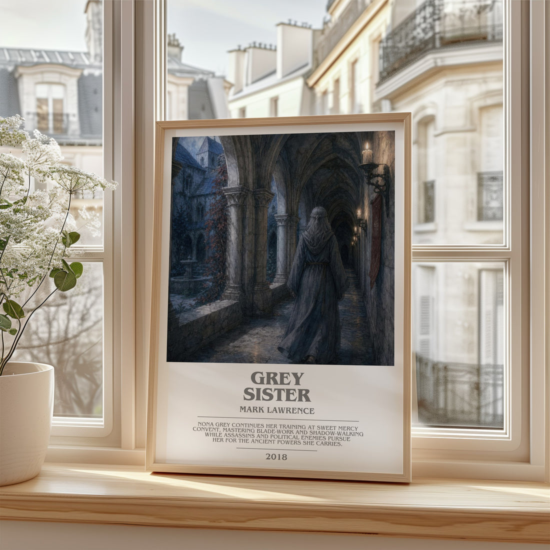 Grey Sister bookish poster colour and style options – Mark Lawrence book art