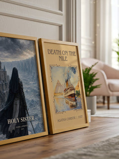 Holy Sister watercolour print framed by window – literary home decor