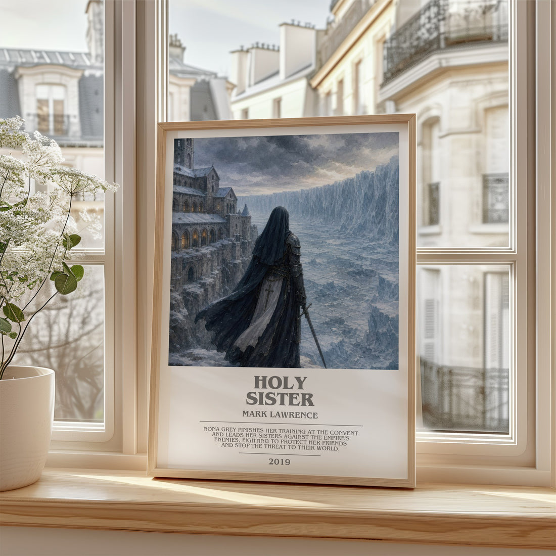 Holy Sister bookish poster colour and style options – Mark Lawrence book art