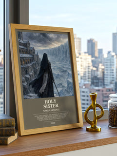 Holy Sister bookish print framed by window – literary home decor