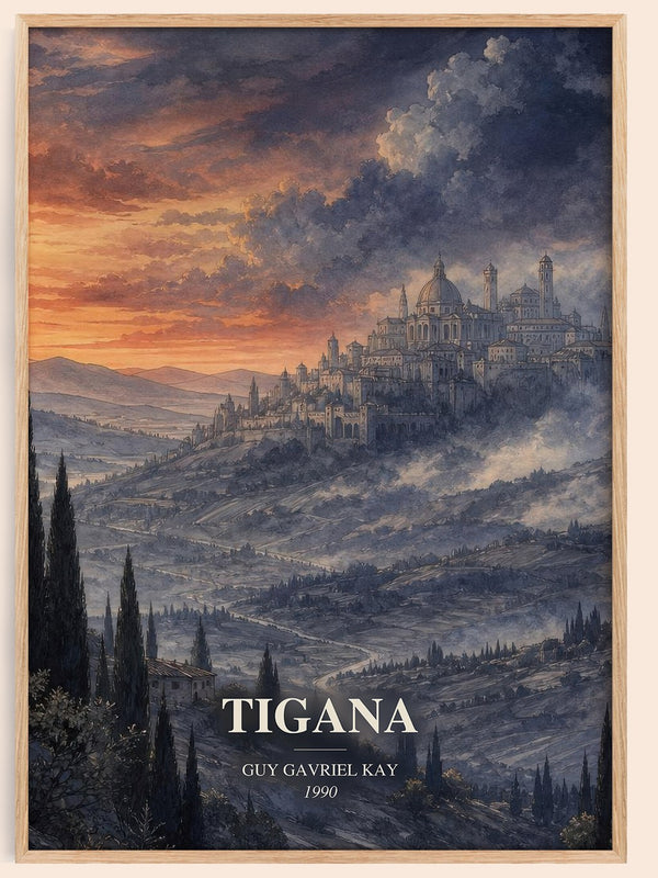 Tigana watercolour book poster by Guy Gavriel Kay – framed literary art print