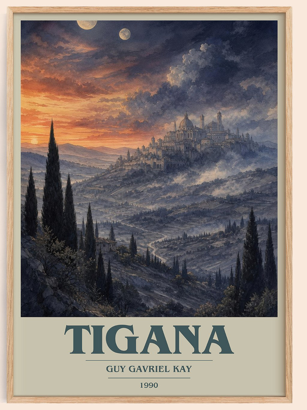 Tigana book cover book poster by Guy Gavriel Kay – framed literary art print