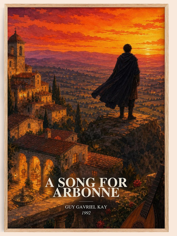 A Song for Arbonne watercolour book poster by Guy Gavriel Kay – framed literary art print