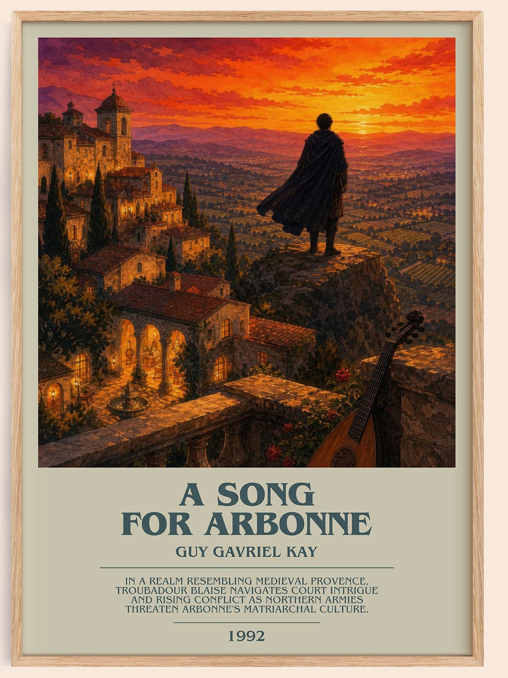 A Song for Arbonne bookish book poster by Guy Gavriel Kay – framed literary art print