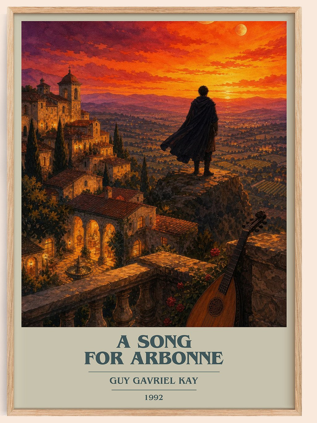 A Song for Arbonne book cover book poster by Guy Gavriel Kay – framed literary art print