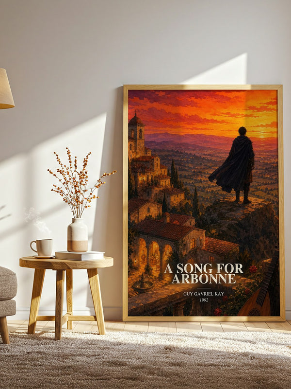 A Song for Arbonne watercolour print in frame leaning in hallway – fantasy wall art