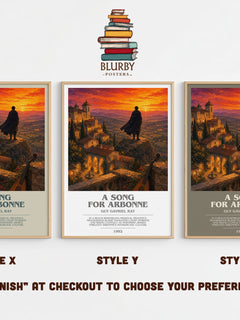 A Song for Arbonne bookish print in frame leaning in hallway – fantasy wall art