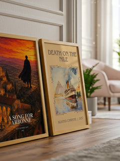 A Song for Arbonne watercolour print framed by window – literary home decor