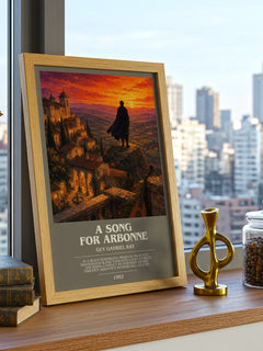 A Song for Arbonne bookish print framed by window – literary home decor