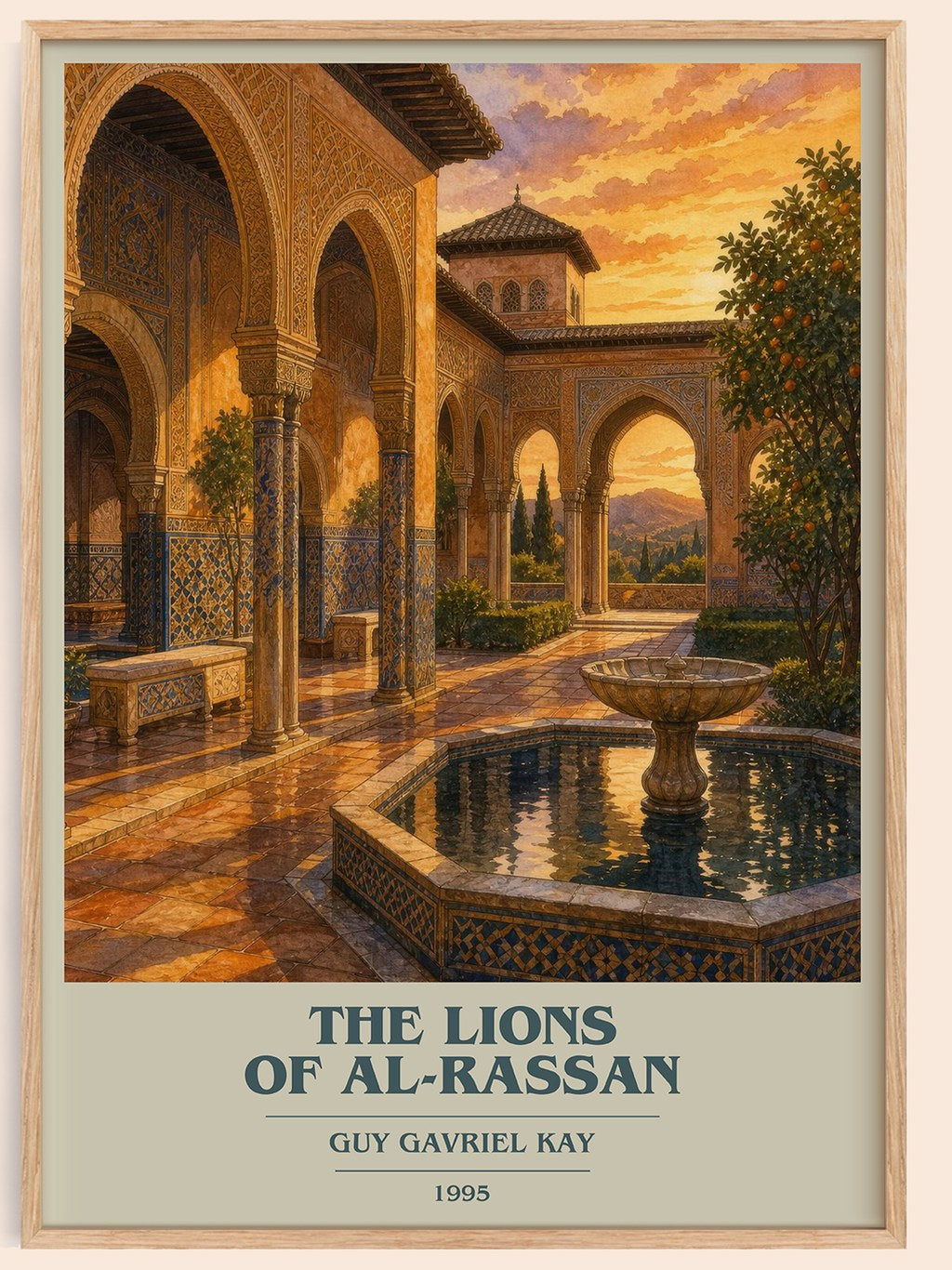The Lions of Al-Rassan book cover book poster by Guy Gavriel Kay – framed literary art print