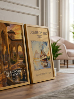 The Lions of Al-Rassan watercolour print framed by window – literary home decor