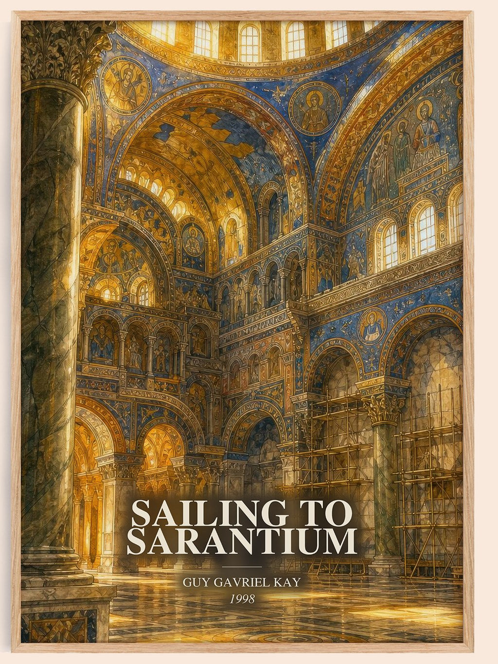 Sailing to Sarantium watercolour book poster by Guy Gavriel Kay – framed literary art print