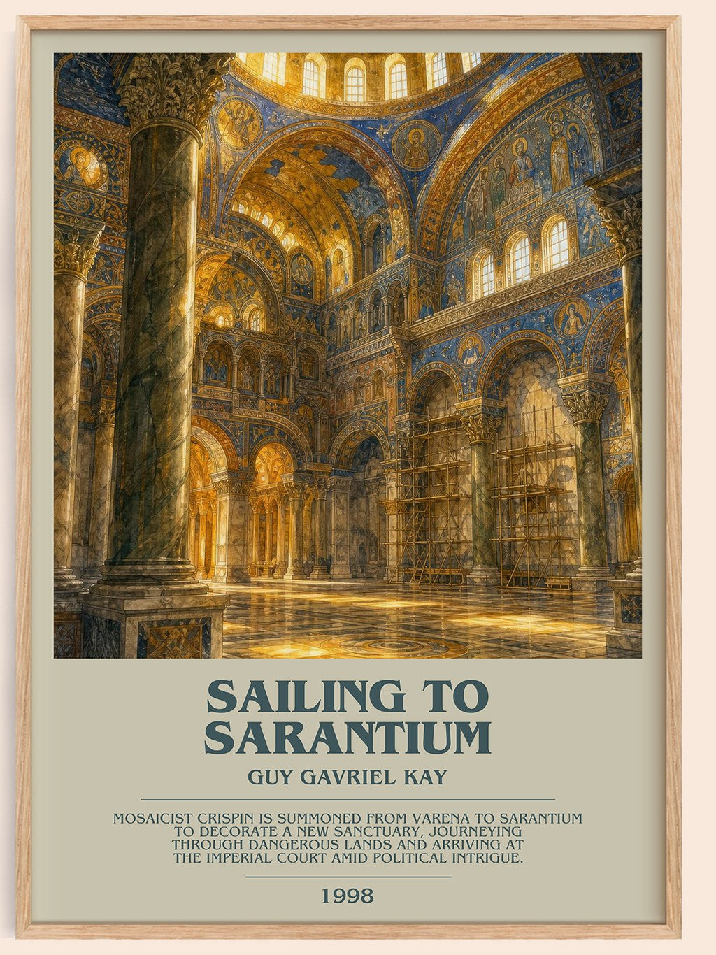 Sailing to Sarantium bookish book poster by Guy Gavriel Kay – framed literary art print