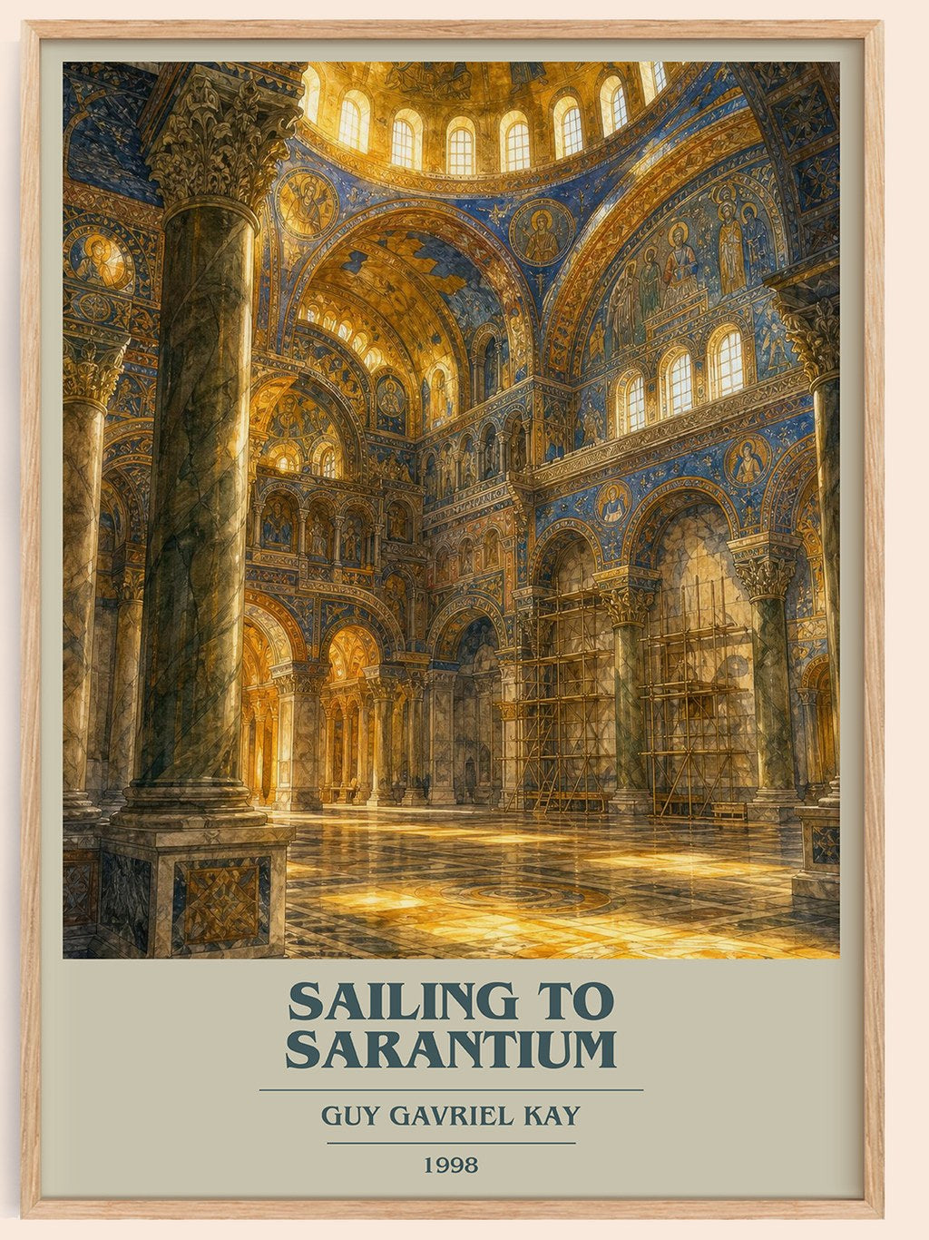 Sailing to Sarantium book cover book poster by Guy Gavriel Kay – framed literary art print