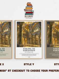 Sailing to Sarantium bookish print in frame leaning in hallway – fantasy wall art