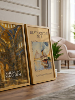 Sailing to Sarantium watercolour print framed by window – literary home decor