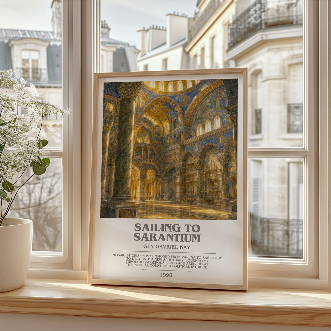 Sailing to Sarantium bookish poster colour and style options – Guy Gavriel Kay book art