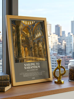 Sailing to Sarantium bookish print framed by window – literary home decor