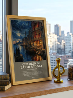 Children of Earth and Sky bookish print framed by window – literary home decor