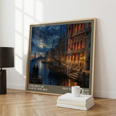 Children of Earth and Sky literary print framed by window – literary home decor