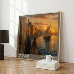 All the Seas of the World literary print framed by window – literary home decor
