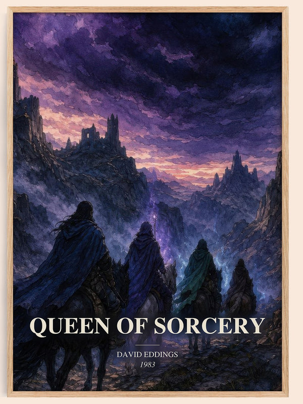 Queen of Sorcery watercolour book poster by David Eddings – framed literary art print