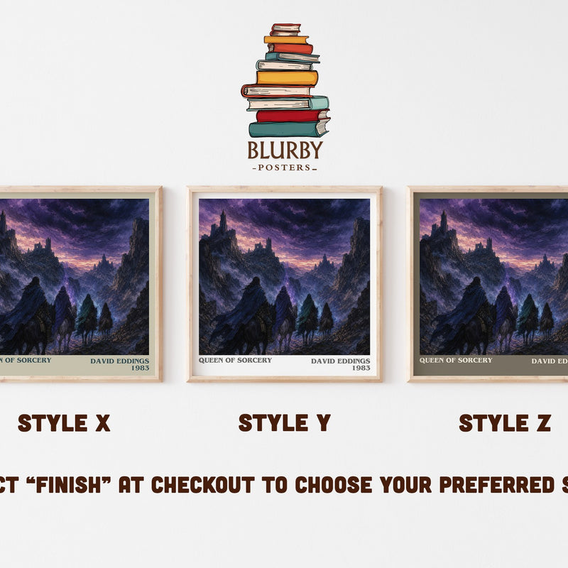 Queen of Sorcery literary print in frame leaning in hallway – fantasy wall art
