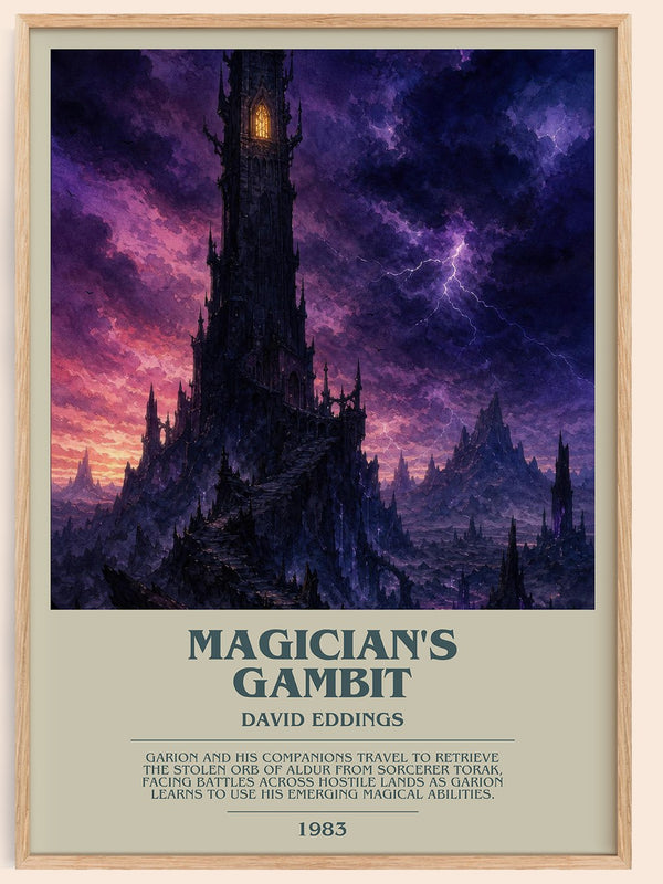 Magician's Gambit bookish book poster by David Eddings – framed literary art print