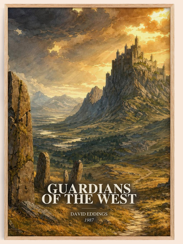 Guardians of the West watercolour book poster by David Eddings – framed literary art print