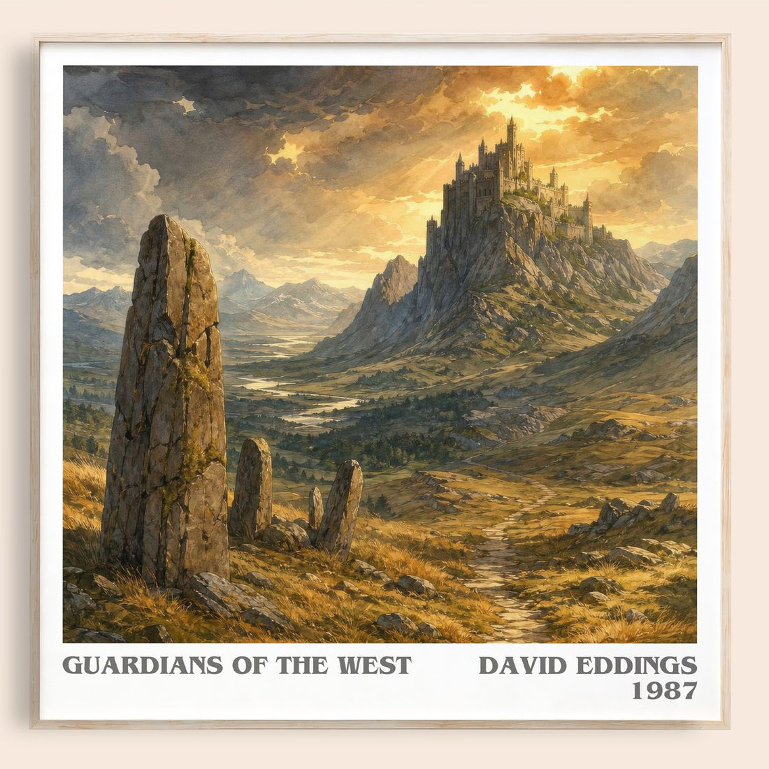 Guardians of the West literary book poster by David Eddings – framed literary art print