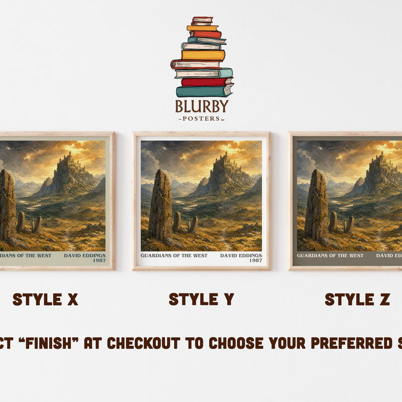 Guardians of the West literary print in frame leaning in hallway – fantasy wall art