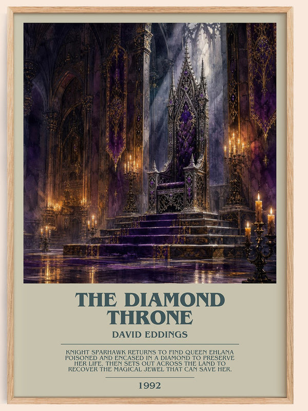The Diamond Throne bookish book poster by David Eddings – framed literary art print