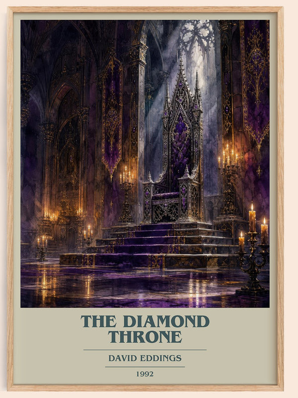 The Diamond Throne book cover book poster by David Eddings – framed literary art print