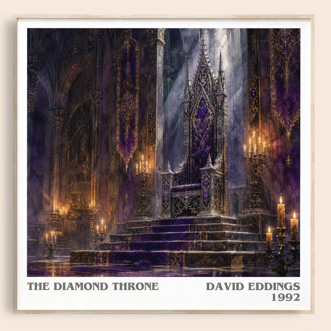 The Diamond Throne literary book poster by David Eddings – framed literary art print