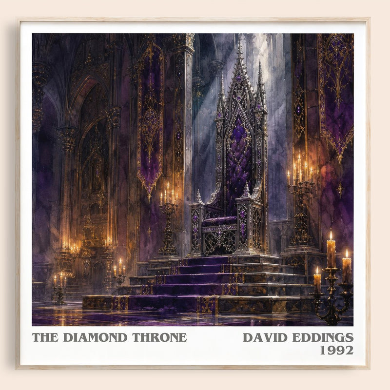 The Diamond Throne literary book poster by David Eddings – framed literary art print