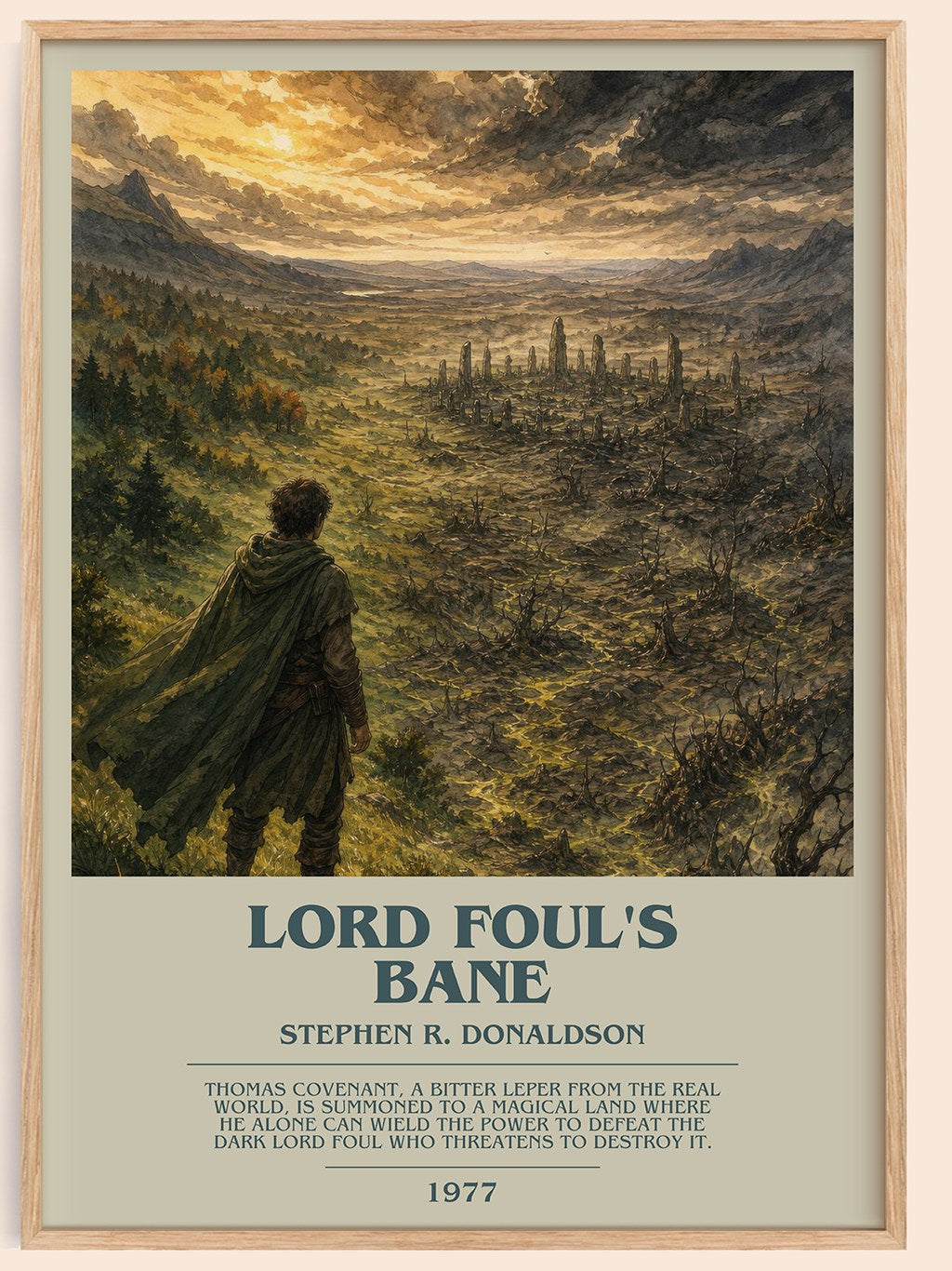 Lord Foul's Bane bookish book poster by Stephen R. Donaldson – framed literary art print