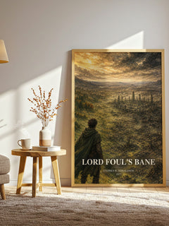 Lord Foul's Bane watercolour print in frame leaning in hallway – fantasy wall art
