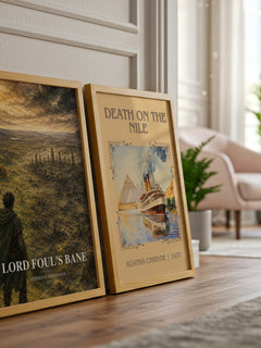 Lord Foul's Bane watercolour print framed by window – literary home decor