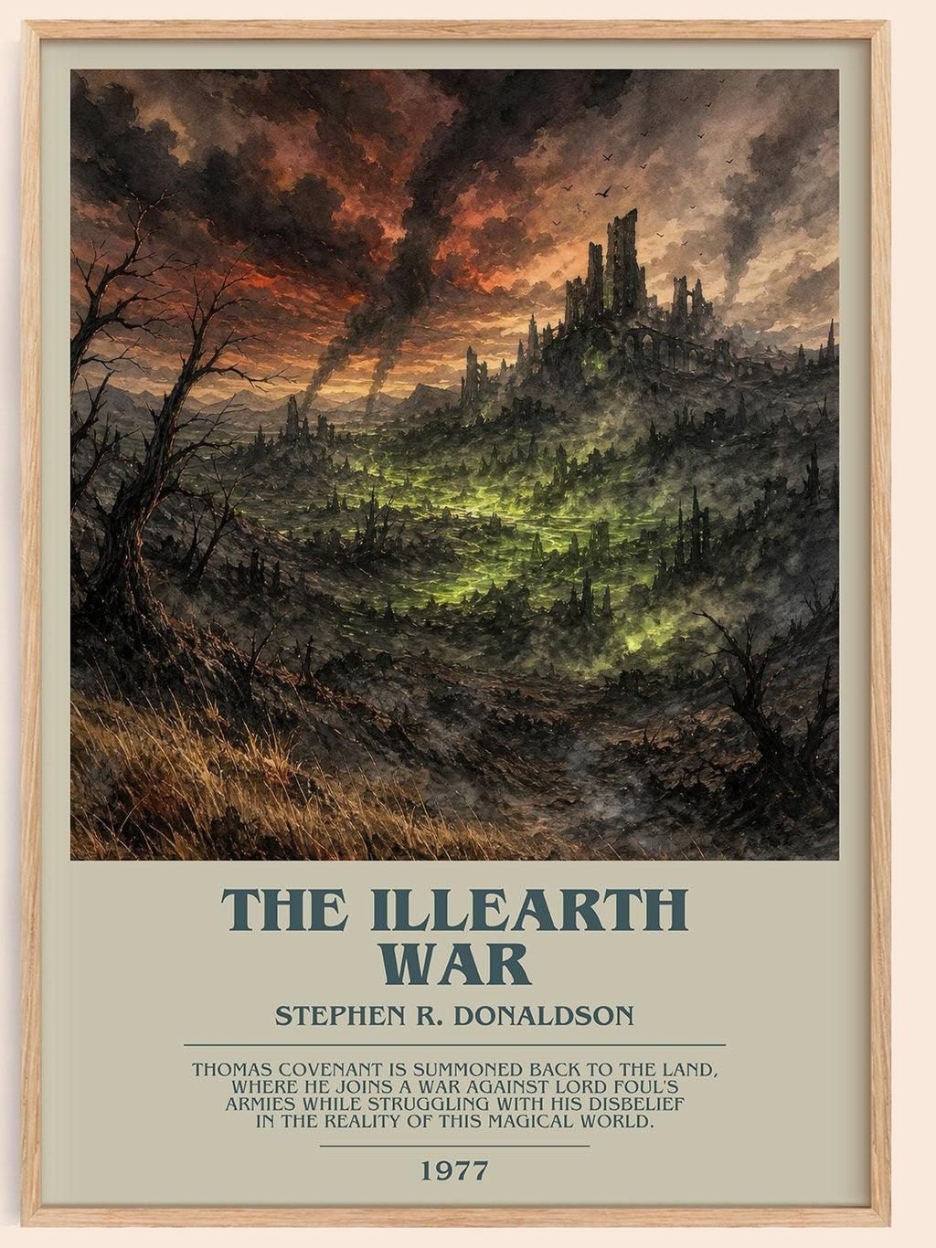 The Illearth War bookish book poster by Stephen R. Donaldson – framed literary art print