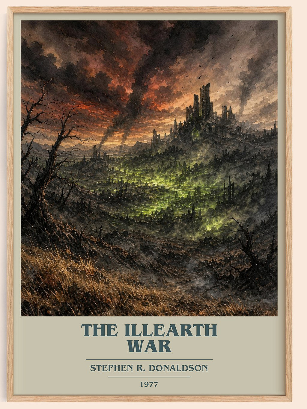 The Illearth War book cover book poster by Stephen R. Donaldson – framed literary art print