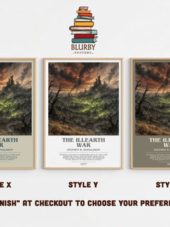 The Illearth War bookish print in frame leaning in hallway – fantasy wall art