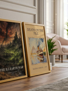 The Illearth War watercolour print framed by window – literary home decor