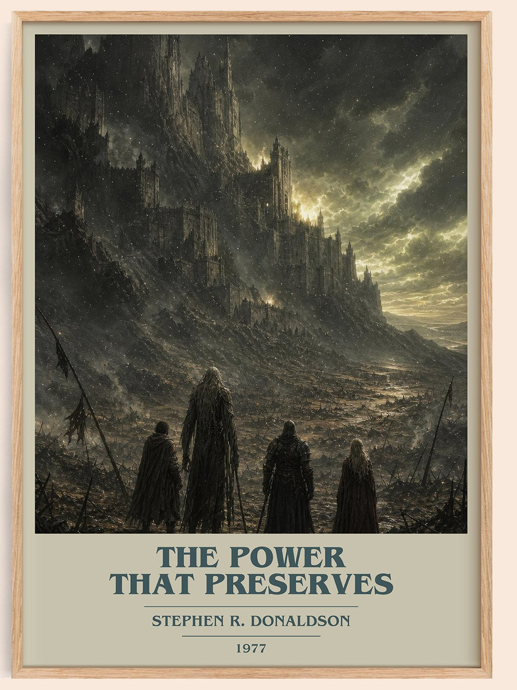 The Power That Preserves book cover book poster by Stephen R. Donaldson – framed literary art print