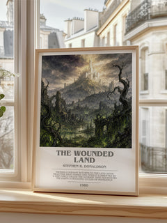 The Wounded Land bookish poster colour and style options – Stephen R. Donaldson book art