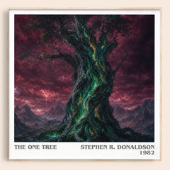 The One Tree Literary Art Print by Stephen R. Donaldson – square framed poster