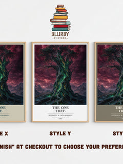 The One Tree book cover print in frame leaning in hallway – fantasy wall art