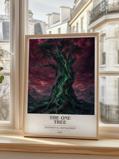The One Tree book cover poster colour and style options – Stephen R. Donaldson book art