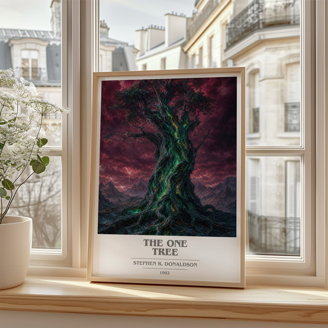 The One Tree book cover poster colour and style options – Stephen R. Donaldson book art
